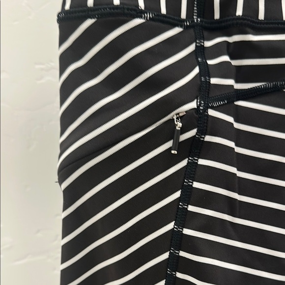 Athleta Black and White Striped Leggings - Picture 4 of 5